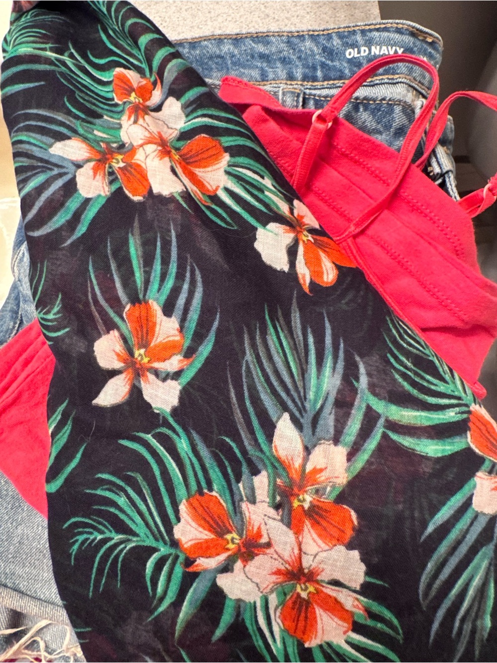 Vibrant 3 piece Summer Set!Cotton Tank, matching scarf/belt/cover, shorts